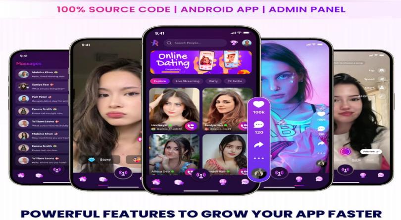 Live streaming, PK Battel, Multi Live, Voice Chat Room, Beauty Filter with Admin Panel